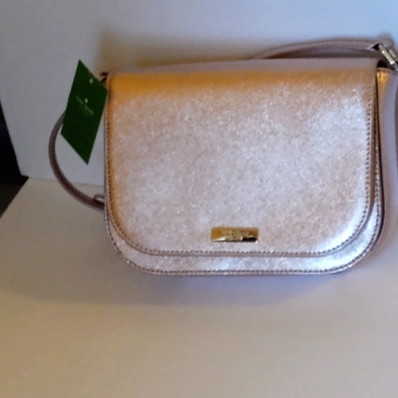 ∆ *♥Kate Spade Large Carsen Rose Gold Laurel Way Crossbody Metallic Bag WKRU5150 - Picture 2 of 14